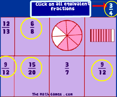 teaching equivalent fraction game